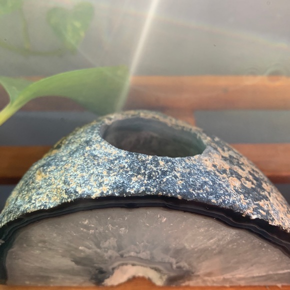 Agate Candle Holder Crystal Druzy Decor - Picture 4 of 8